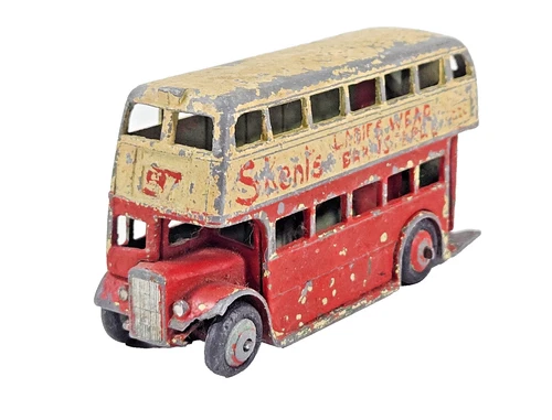 Vintage Dinky Toys Double Decker London Bus Red And Cream Diecast Model Unboxed.