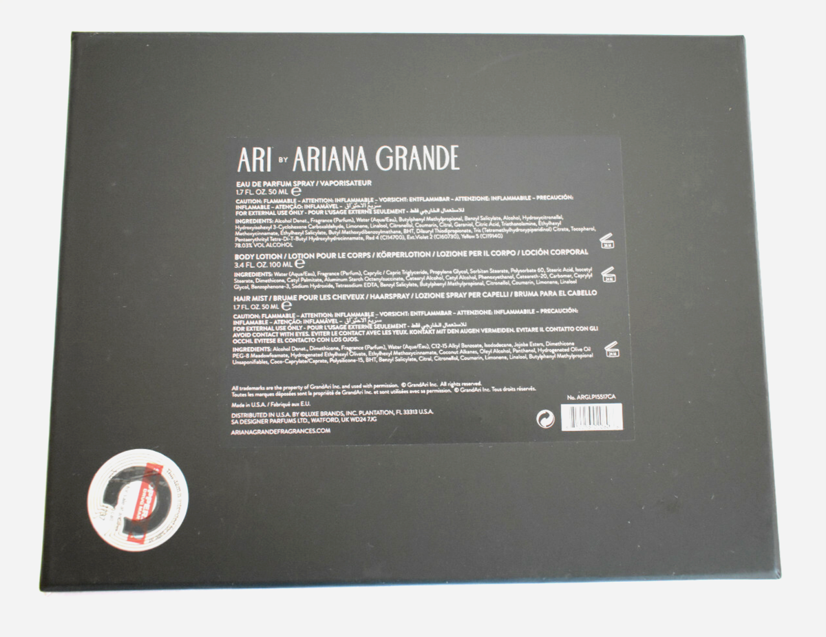 ARIANA GRANDE ARI Eau de Parfum 1.7oz Spray ~ 3 Pc Gift Set ~ New