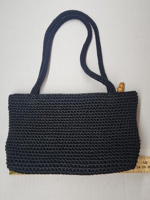 Talbots Mini Crochet Hand Bag Black