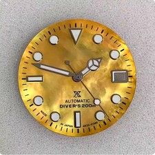Multi-coloured Mother-of-Pearl Dial 28.5mm Green Lume Hands Fit NH35 Movement