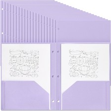 100 Pcs Plastic Folders with Pockets Bulk 3 Hole