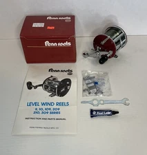 Vintage Penn 209MS Level Wind Reel w/Box & Paperwork Complete Works Great