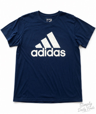 adidas The Go-To Tee Men s L Blue Logo Graphic Crew Neck Short Sleeve T-Shirt