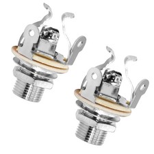 2 Pack Multi-Contact 1/4" Mono Guitar Output Jack for Optimal Signal, Silver