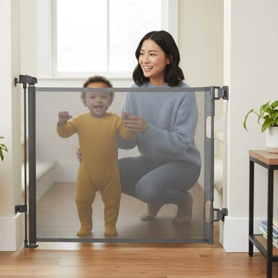 #ad #ad Retractable Baby Gate 55quot; Wide 34quot; Tall for Stairs Pets amp; Kids – Grey $30.99