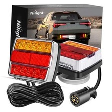 Magnetic Led Trailer Towing Light Kit 24ft Cable 7 Pin Plug Tail Stop Amber Magnetic Led Trailer Towing Light Kit 24ft Cable 7 Pin Plug Tail Stop Amber