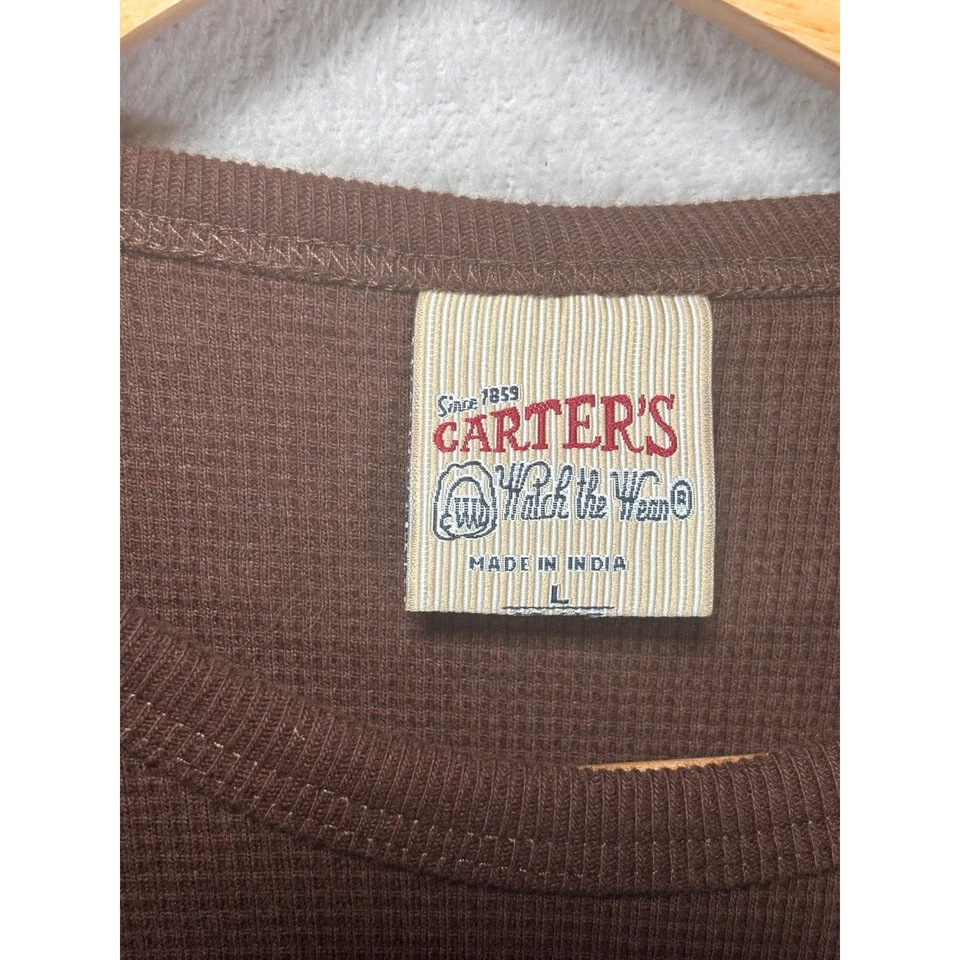 Camisa de Colección Carters Gráfica Waffle Manga Larga 100% Algodón Marrón Juvenil Grande Foto 4 de 4