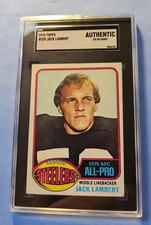 1976 Topps JACK LAMBERT ROOKIE Pittsburgh Steelers #220 SGC Auth Auct#13446