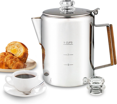 #ad #ad Coffee Percolator Camping Coffee Pot Stainless Steel with Glass Knob Using on An $67.67