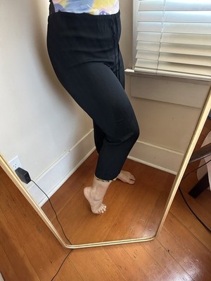 Vintage CLIO Wide Leg Capri Elastic Waist Black Pants Made in USA Large