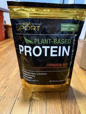 California Gold Nutrition SPORT Plant-Based Protein Cinnamon Bun Powder 32 oz