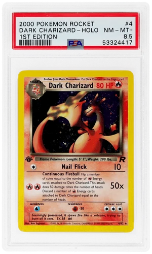 2000 Pokemon Team Rocket Dark Charizard 1st Edition Holo #4 PSA 8.5