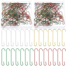 120pcs Christmas Ornament Hooks 0.51 x 2.36'' C Shape Ornament Hooks with Sto...