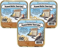 Pine Tree Farm Peanut Butter Wild Bird Suet Cake, 12 Oz 12 Ounce Pack of 3 