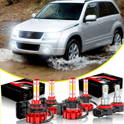 For Suzuki Grand Vitara 2010+2007-2013 6X 9005+H7+H11 HI&LO + Fog Light Bulbs
