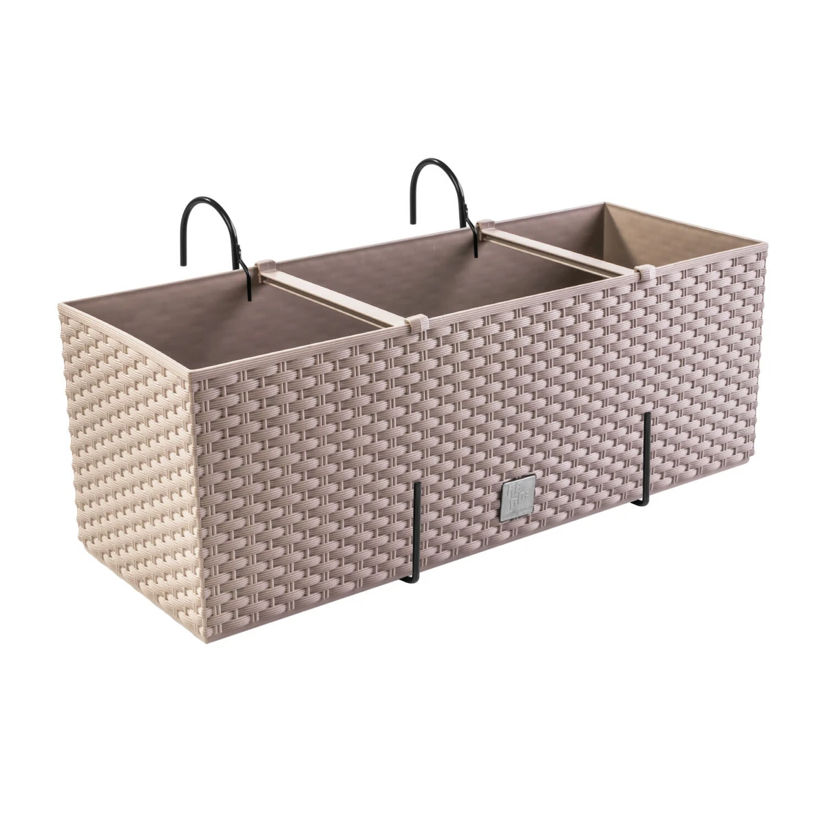 Confezione Da 3 Fioriere In Metallo Da Appendere Alla Ringhiera - Stile Campagna Con Ganci Staccabili - 28 Cm - 2
