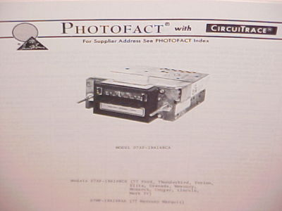 #ad #ad 1977 FORD THUNDERBIRD LINCOLN MARK V COUGAR 8 TRACK AM FM RADIO SERVICE MANUAL $26.99