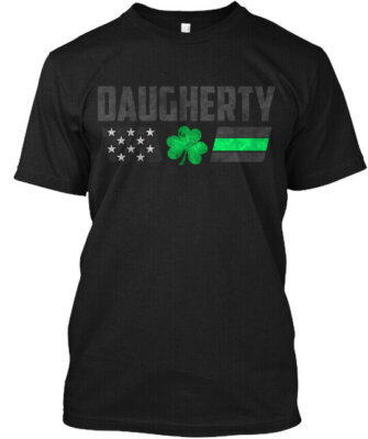 Daugherty Family Lucky Clover Flag T-Shirt Made in the USA Size S to 5XL