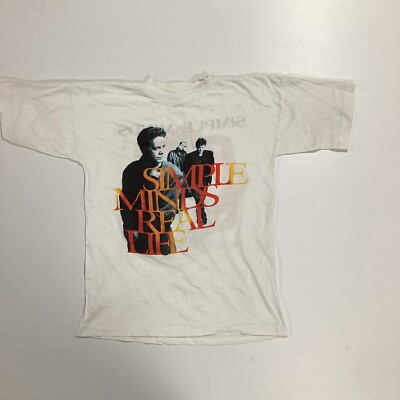 Vintage Simple Minds Real Life Euro '91 Large T-Shirt (ungetragen, Deadstock)