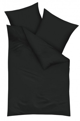 Mako Satin Bettwäsche | uni schwarz | KAEPPEL | 2tlg. Set | verschiedene Größen