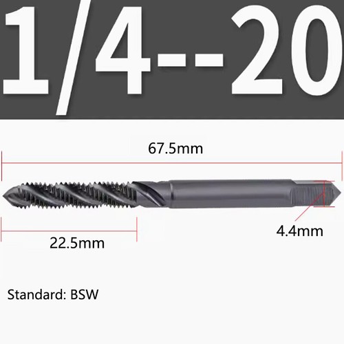 Metric UNC BSW HSS Spiral Flute Taps Machine Tap M2/M2.5/M3/M3.5/M4/M5/M6/M8-M20 - Picture 31 of 37