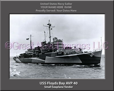 USS Floyds Bay AVP 40 Personalized Canvas Ship Photo Print Navy Veteran Gift
