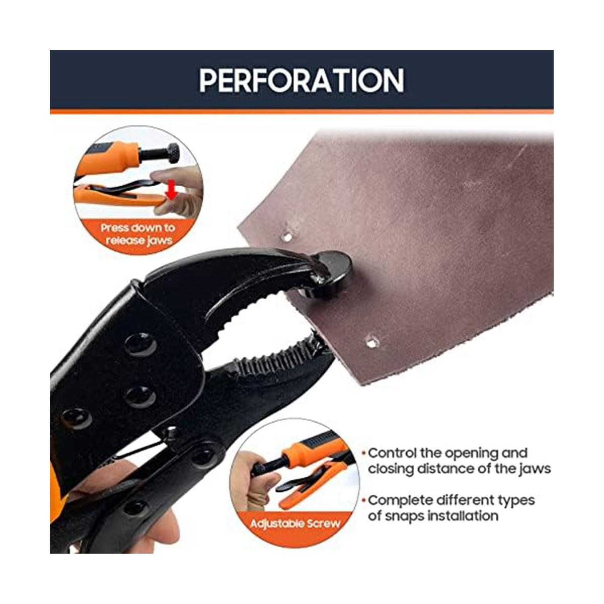 Heavy Duty Snap Fastener Tool,Snap Setter Tool Kit with 60 Sets, for