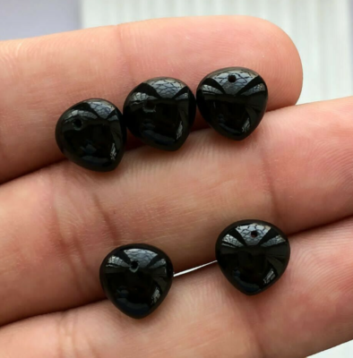 22 Ctw Natural Black Onyx Cabochon 10x10x6 MM Drilled Black Onyx