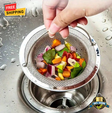 Stainless Steel Kitchen Sink Strainer with Handle - Waste Catcher & Stopper Tool