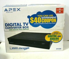 Apex Digital DT502 TV Converter Box with Analog Pass Through  Remote New Sealed