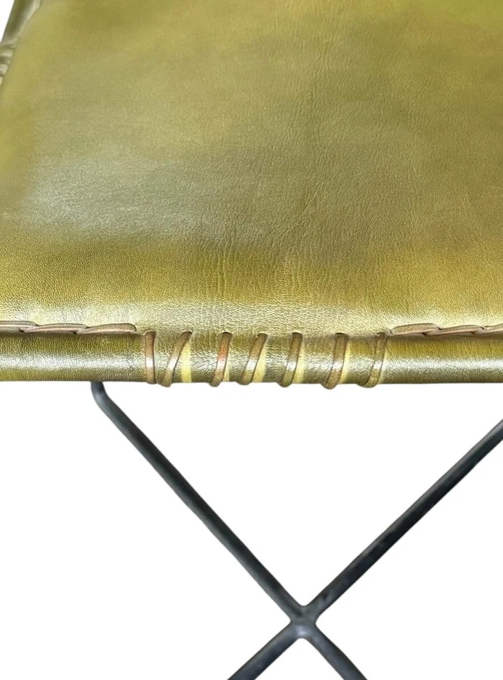 Leather Ottoman Stool, Dining Kitchen Pub Foot Stool, Modern Bar Stools - Image 4 of 4