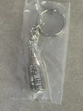 Perrier-Jouët Silver Metal Champagne Bottle Key Ring - New in Package - Rare!!