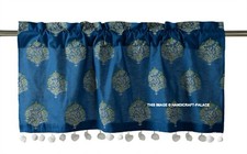 Rideaux 100% Coton Style Provençal - Dimensions 160 X 280 Cm, Bleu Marine, à Rufflette, Opaques, Neufs