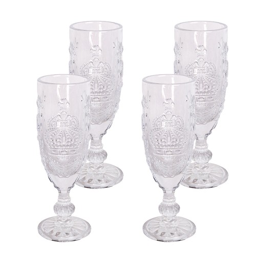 Set di 4 Occhiali Colorati Flauto Champagne Stile Vintage 10 oz. - Foto 2 di 15