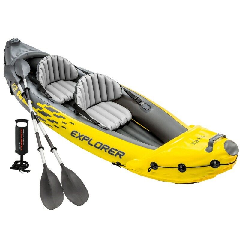 INTEX Schlauchboot Boot Explorer K2 Kajak Ruderboot mit Padel und Pumpe