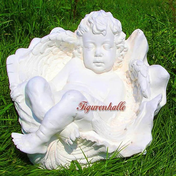Engel Figur Statue Skulptur Muschel Gartenfigur Garten Deko Romantisch Engelchen-image