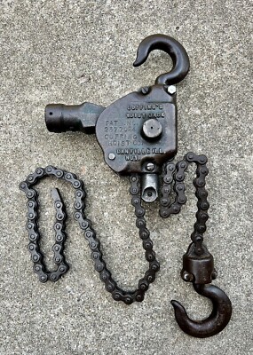 Antique COFFING S Hoist Jack USA Chain Lever 1 Ton Or 2 Ton HJ11 HJ 18
