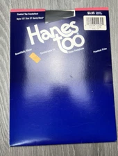Vintage Hanes Too Pantyhose Barely Black Size EF Control Top Sandalfoot