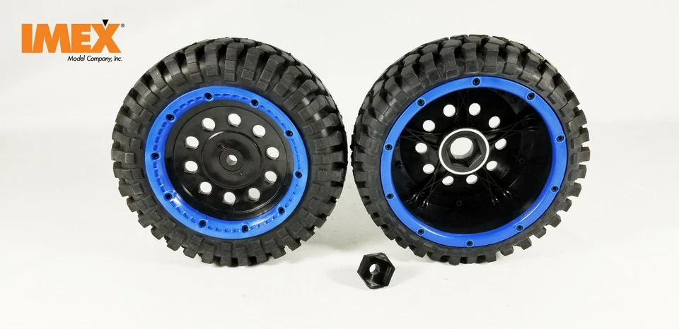 IMEX RC 1/5th K-Rock Tires w/ Front Pluto Beadlock Rims (Black/Blue)(1 Pair) - Image 2 of 4