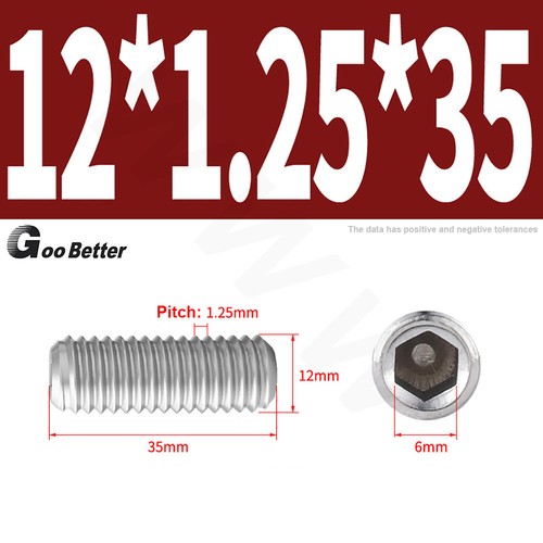 M6-M16 Fine Pitch Thread Flat Point Grub Socket Screws Set A2 Stainless Steel - Picture 65 of 93