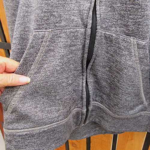 Men's L Gray DORNEY PARK Hoodie Sweatshirt Cedar Fair Pockets Full Zip Est 1884 - Picture 3 of 14