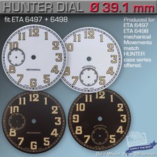 DIAL HUNTER 39.1 MM FOR MOVEMENT ETA UNITAS 6497/98, WHITE BROWNISH, Ref 15-18