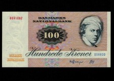 Denmark:P-51r,100 Kroner,1988  * D5 * Jens Juel * UNC *