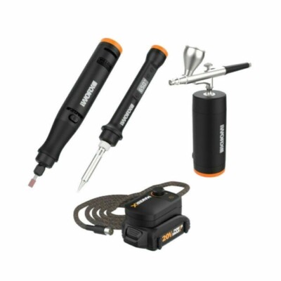 WORX WX993L 20V MAKERX Combo: Rotary Tool + Wood/Metal Crafter + Air Brush-OB