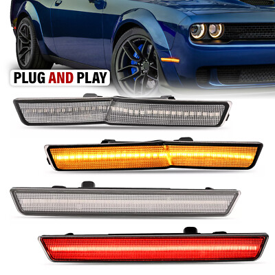 4PCS For Dodge Challenger SRT 2018-2022 LED Side Marker Lights Signal Lamps