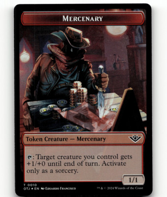 FOIL - MTG Mercenary Clue Double-Sided Token - Outlaws of Thunder ...