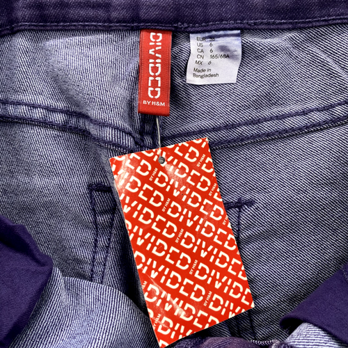 NWT Divided H&M Red Concept Denim Jeans Women’s Size 8 Purple Stretch Skinny Leg - Picture 5 of 12