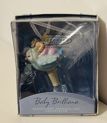 2002 Christmas Hallmark Ornament Baby Brilliana Fiber Optic Frost Light Faeries