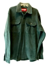 Vintage Wrangler Small Fleece Shirt Unisex In Green Black Or Blue Button Up Soft