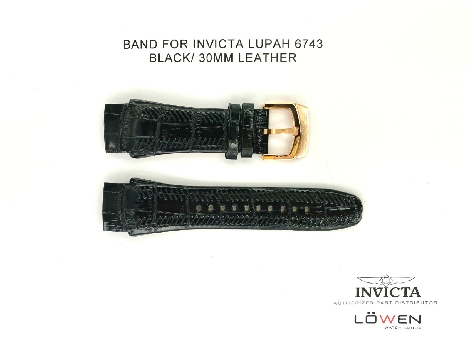 Authentic Invicta Lupah 6743 Black Leather 30MM Watch Band eBay